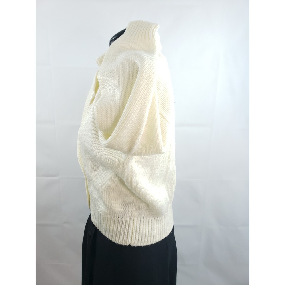 Axiom Petite Acrylic Chunky Notched Lapel Autumn Cardigan Sweater Medium   Z75 - Picture 9 of 9